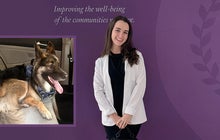 KCU-COM student and Nicole Nudelman and Bear the German Shepard